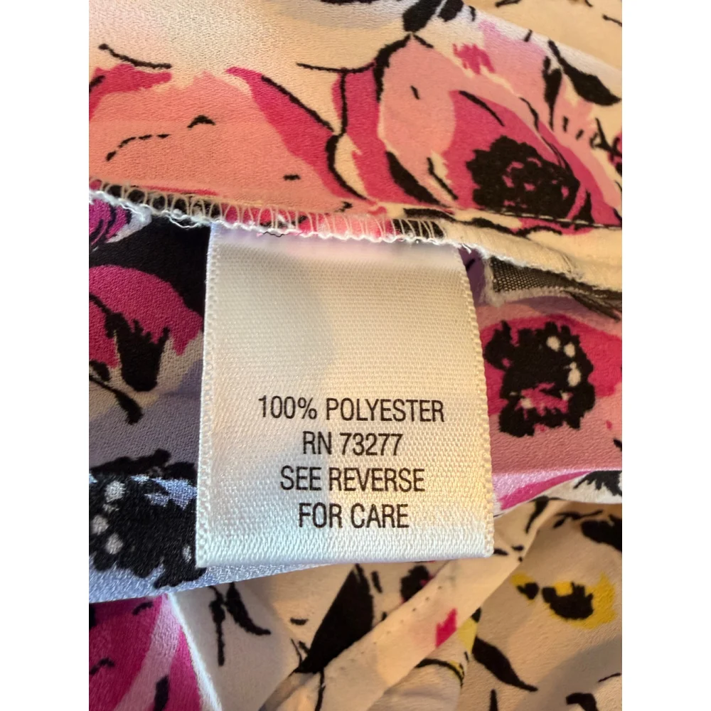 Womens DANA BUCHMAN Midi Skirt L White Floral Pleated Romantic Breezy Artsy Airy